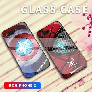 Ốp điện thoại với kính cường lực và hình cái khiên của Captain America phù hợp với Rog Phone 2