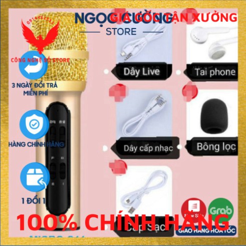 (Hàng có sẵn) Bộ Micro C11 Live Stream, Hát Karaoke Chuyên Nghiệp Mới, Đầy Đủ Phụ Kiện Tai Nghe, Cáp Sạc, Dây LiveStream