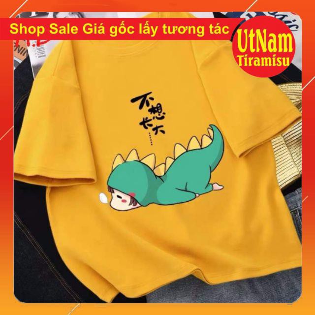 [SALE GIÁ GỐC] Áo phông Khủng long nằm sấp ngủ 🌸kiểu dáng unisex🌸Freesize 55kg🌸phong cách Hàn Quốc | WebRaoVat - webraovat.net.vn