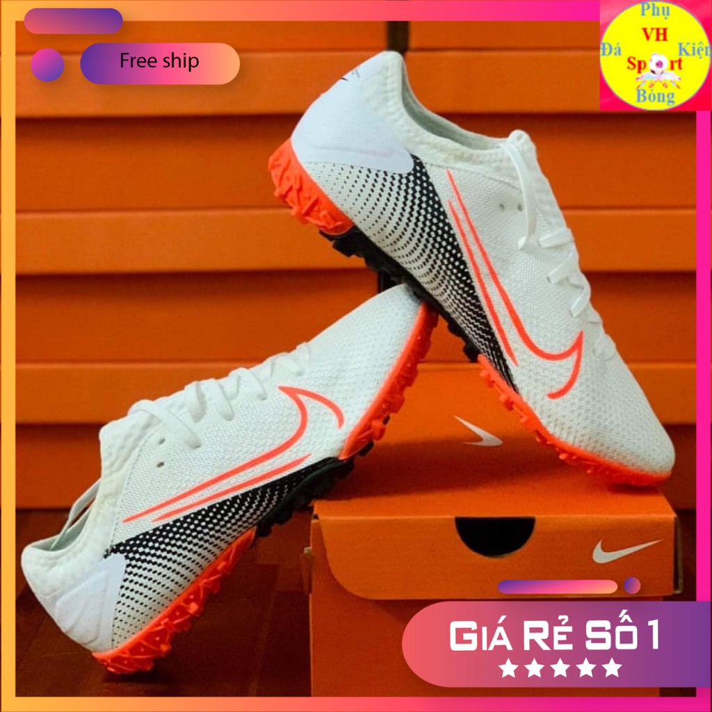 Giày đá bóng sân cỏ nhân tạo Mercurial Vapor 13 Pro TF Trắng Cam