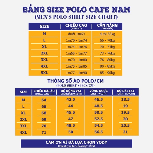 Combo áo polo YODY vải cotton APN5388, APM5363