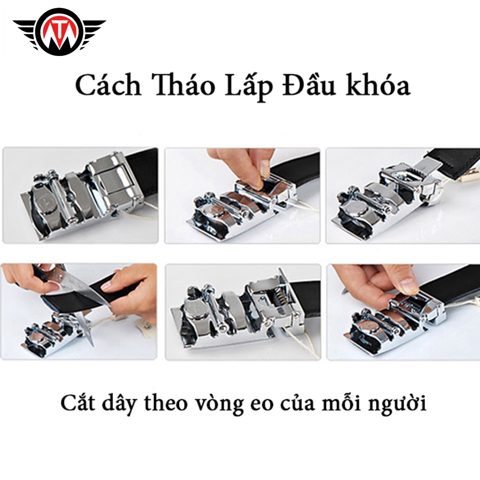 Thắt Lưng Nam Minh Tâm Da Cao Cấp , May 2 Viền MS-A10 , Đen , Tặng  1 Đôi Vớ