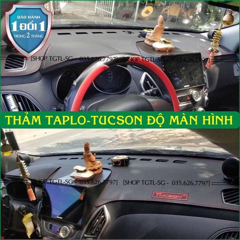 [Tucson 2019 đến 2021] Thảm Taplo oto loại da vân gỗ,da cacbon,da nỉ đen và nhung lông cừu dày 3 lớp