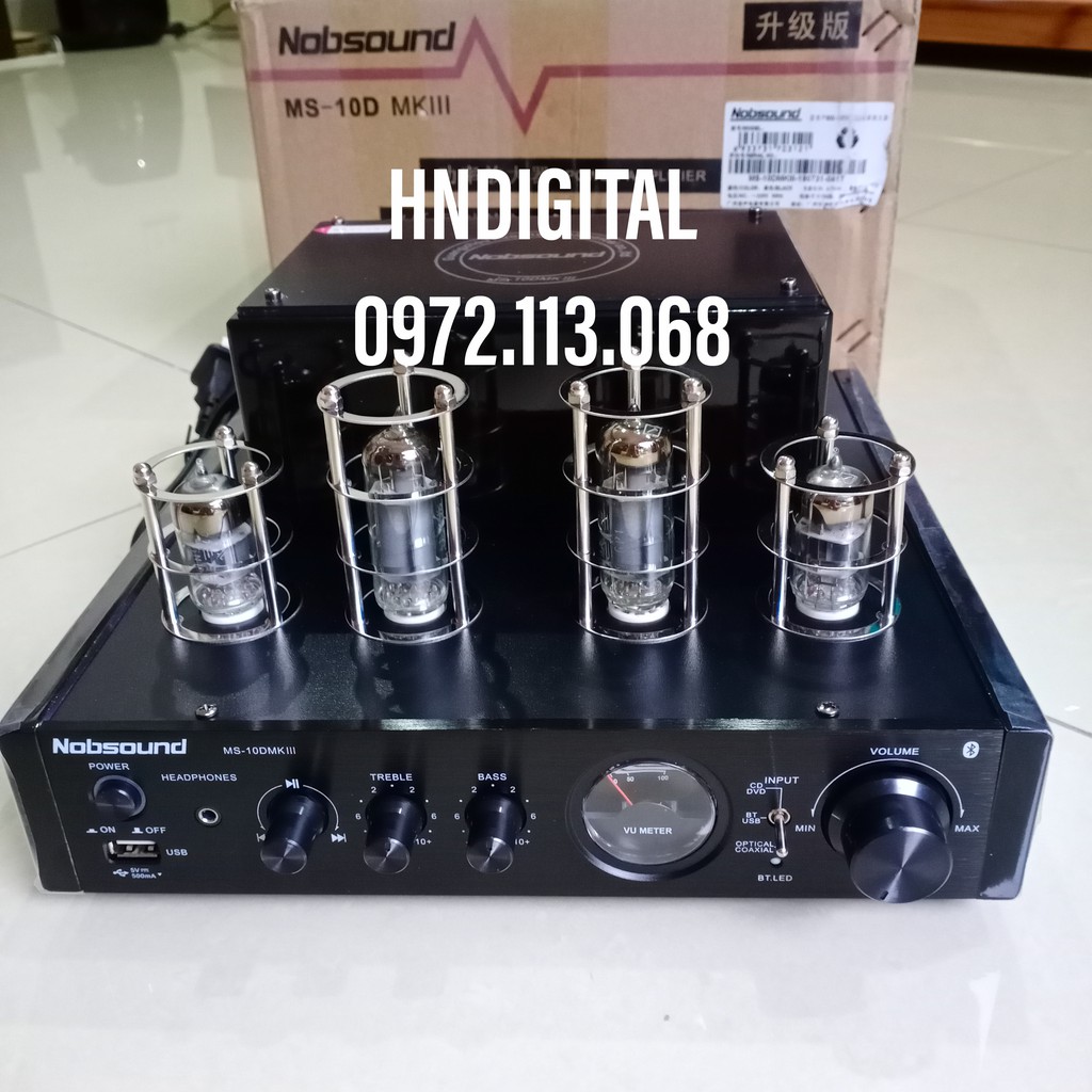Ampli đèn Nobsound MS10D MKIII (MK3) có Bluetooth - Input cổng quang Optical - Coaxial và Sub-out - tặng cáp Optical