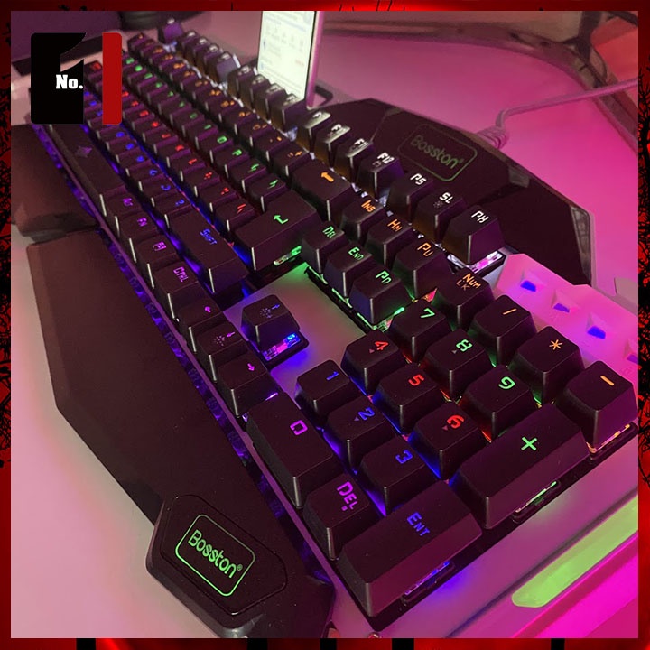 Bàn Phím Cơ Gaming Máy Tính Bosston MK915 Led Rgb Bàn Phím Dây Keycap Xuyên Led Vi Tính Laptop Chơi Game