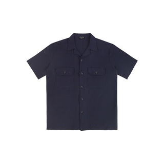 Áo sơ mi 'goldie navy cuban' chất liệu linen