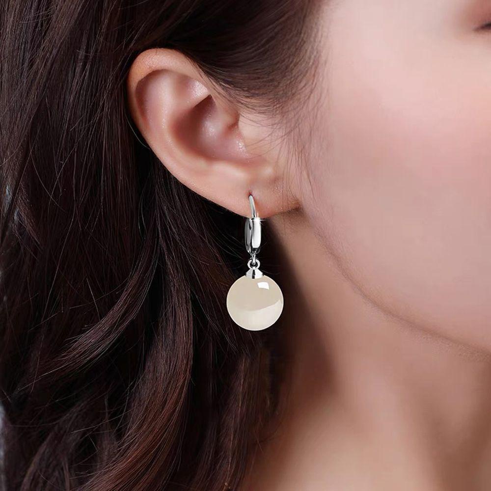 QQMALL Bông Tai Dạng Vòng Tròn Bằng Acrylic Dễ Thương Cho Nữ