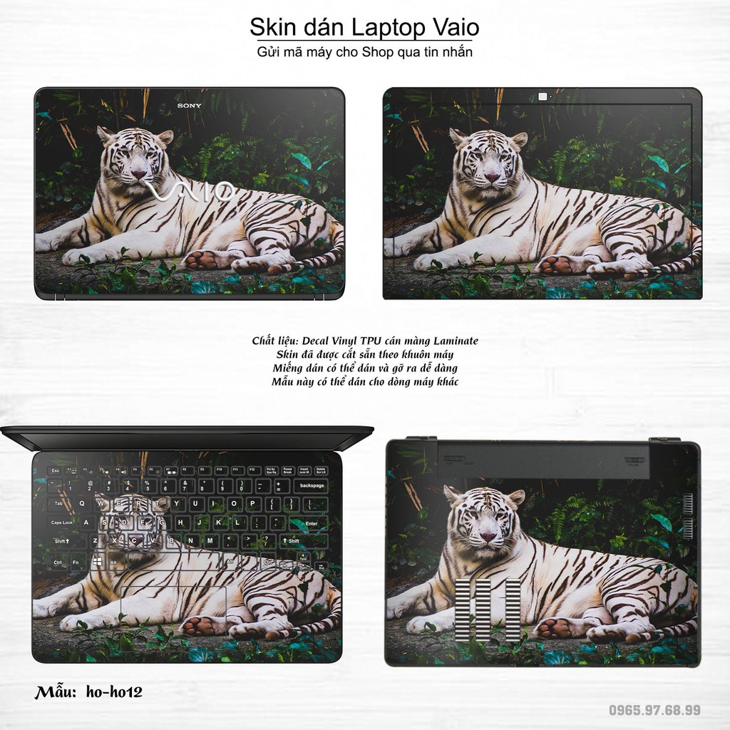 Skin dán Laptop Sony Vaio in hình Con hổ (inbox mã máy cho Shop)