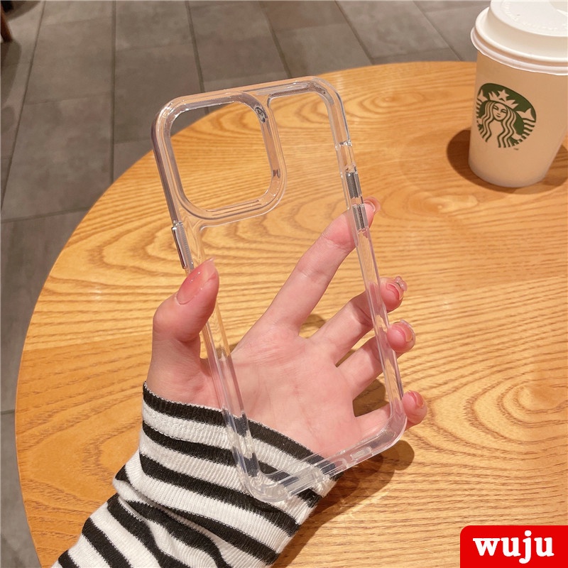 WUJU Ốp Điện Thoại Trong Suốt Chống Sốc Tương thích với Cho iPhone 11 12 13 Pro Max XS Max XR X 7 8 Plus SE 2020 2022