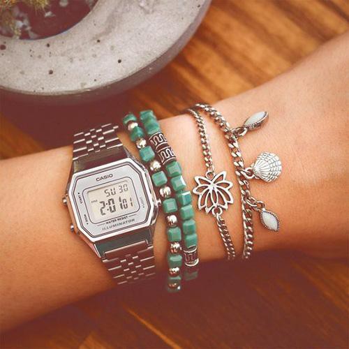 Đồng hồ nữ dây kim loại chính hãng casio LA680WA-7D