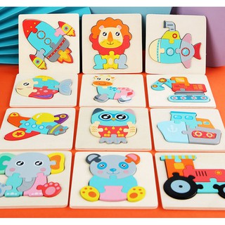 Đồ Chơi Ghép Hình Nổi 3D Bằng Gỗ  Phát Triển Kỹ Năng 12 Loại Cho Bé