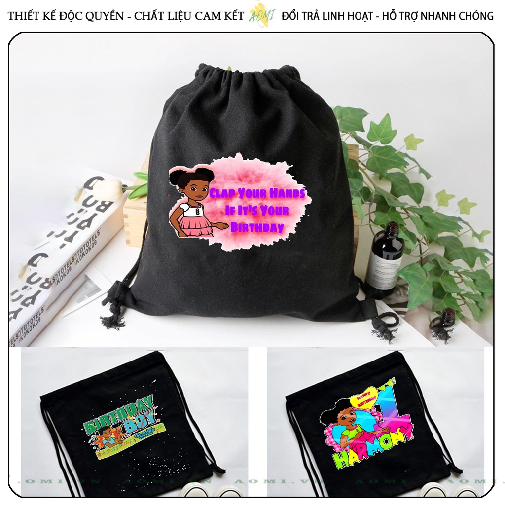 BALO MINI phonics song gracie's corner AOMIVN DÂY RÚT ĐEO VAI 33x38cm NHỎ XINH UNISEX CHẤT CANVAS CUTE TIỆN ÍCH DU LỊCH