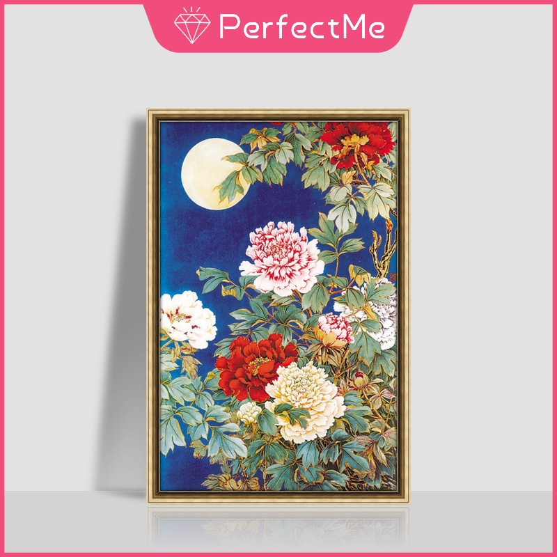 Bộ Tranh Đính Đá 5D Tự Làm 40x60CM 60x90cm Hình Hoa Mẫu Đơn