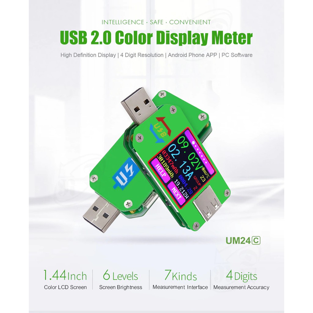 Usb Tester RuiDeng UM24/UM24C USB 2.0 Màn Hình Led Màu Hiển Thị - BH 3 Tháng 1 Đổi 1 - Hưng Long PC