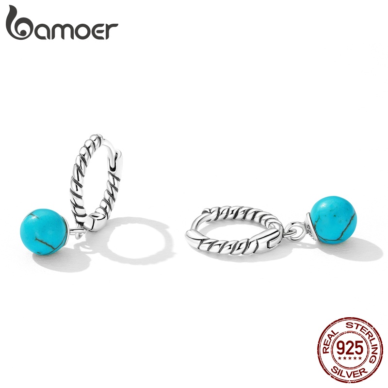 BAMOER 1 Cặp Bông Tai Bạc 925 Thời Trang Cho Nữ