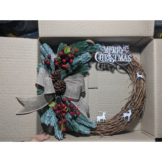 Vòng nguyệt quế trang trí Noel QT01