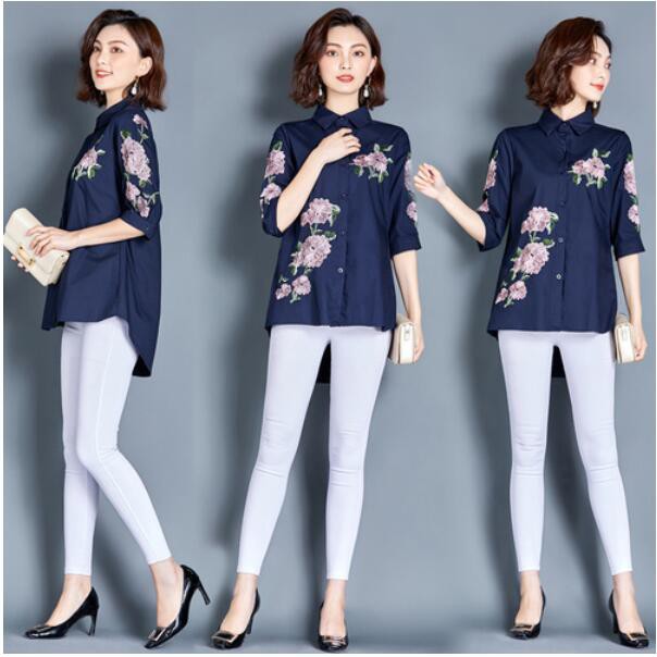 Áo thun nữ tay dài thêu hoạ tiết | BigBuy360 - bigbuy360.vn