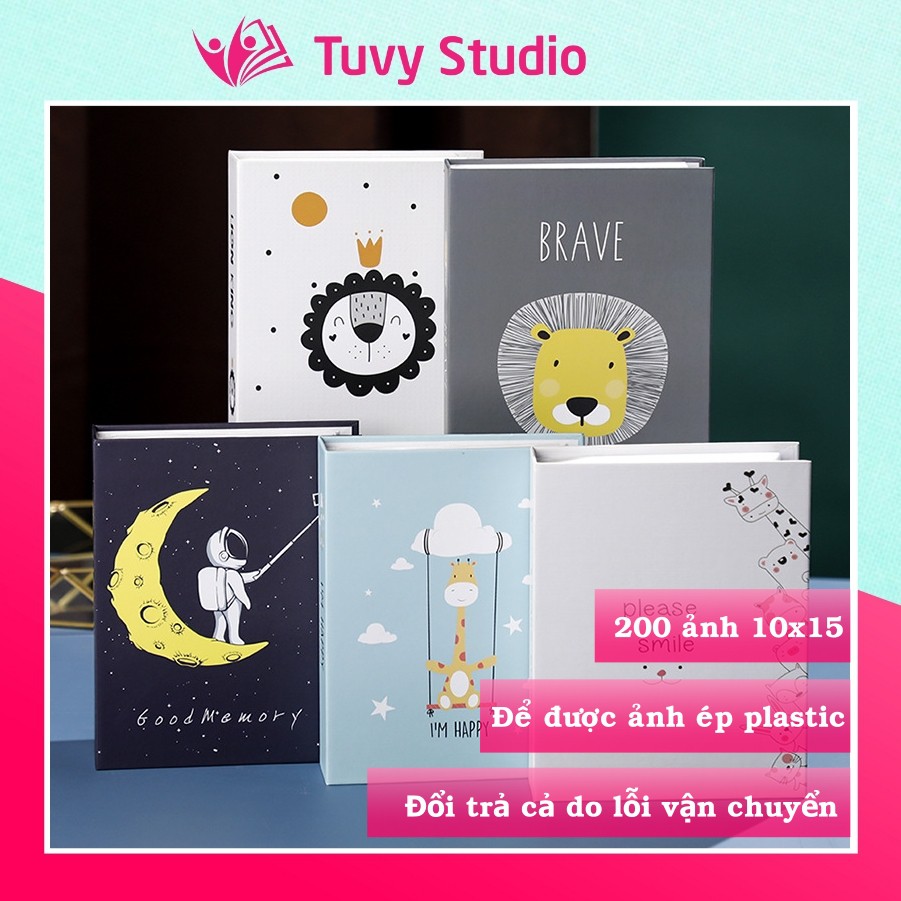 Album ảnh 10x15 đựng 200 ảnh bìa giấy cứng đẹp siêu cute để ảnh cho con, ảnh gia đình, làm quà tặng sẵn hàng tại Tú Vy S