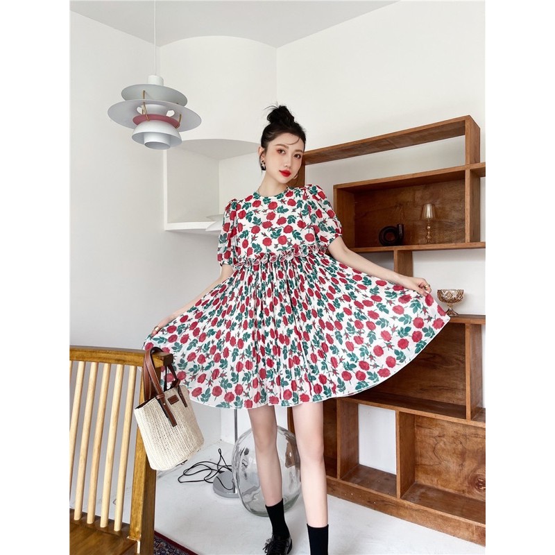 váy/ đầm babydoll hoa tiểu thư cá tính ORDER