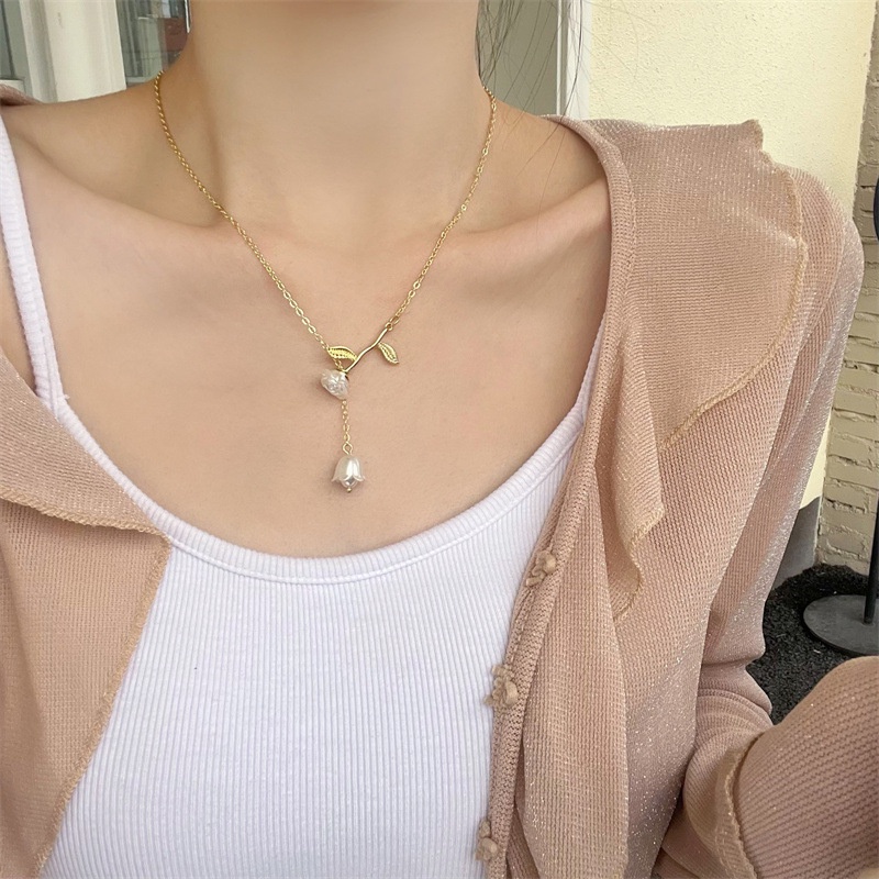 Dây Chuyền Mặt Hình Giọt Nước Phong Cách Pháp Thời Trang Mùa Hè Cho Nữ G023