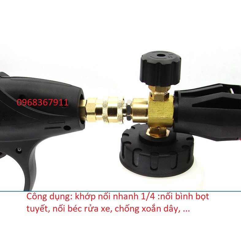 Bộ khớp nối nhanh ren 14mm cho máy rửa xe (khớp nối nhanh 1/4 inch)