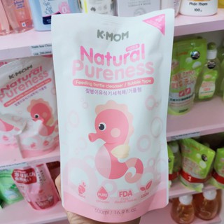 Nước rửa bình và rau củ K-mom chiết xuất hoa thảo mộc, túi 500ml