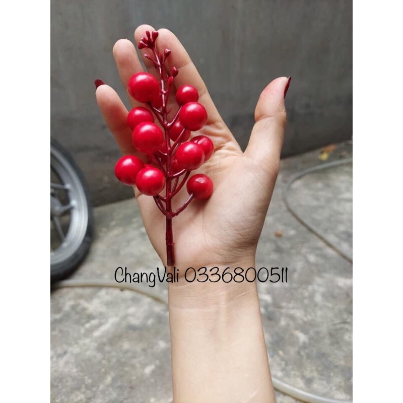 Cành quả cherry xốp trang trí bó hoa, vòng nguyệt quế - HN5