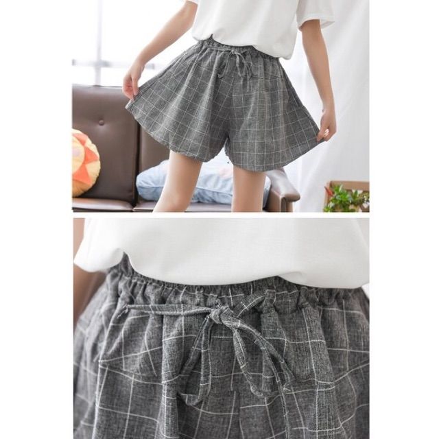 Quần sooc kẻ karo, dáng giả váy | BigBuy360 - bigbuy360.vn