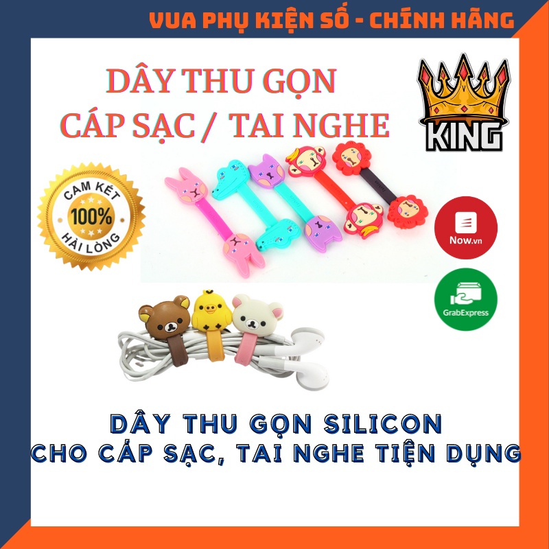 Dây thu gọn cáp sạc, tai nghe nhiều hình siêu kute đáng yêu