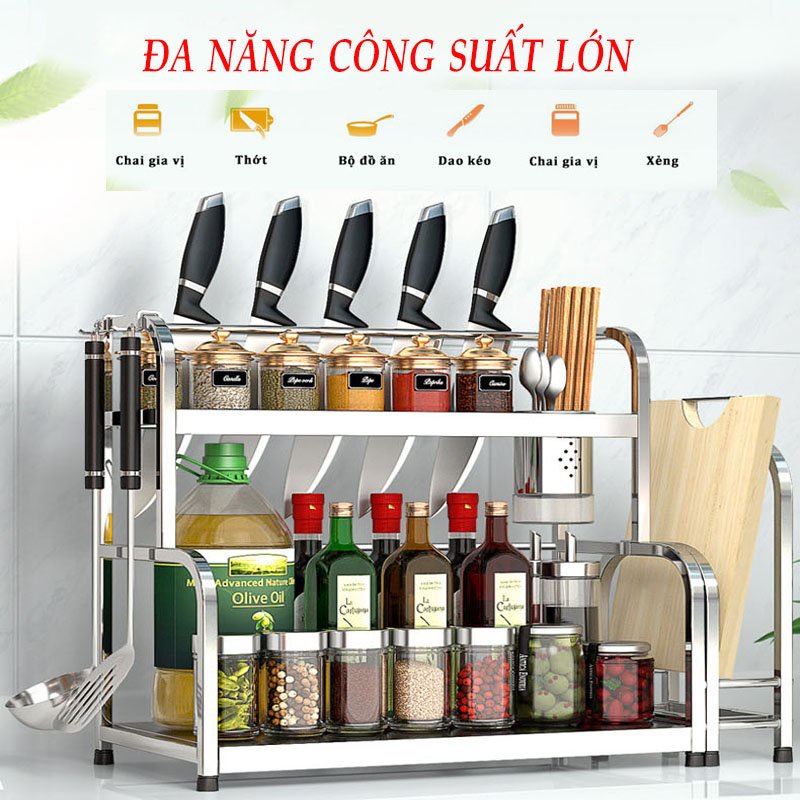 Kệ Gia Vị, Kệ Đựng Gia Vị Nhà Bếp Inox Đa Năng Tiện Gọn Chất Liệu Cao Cấp Chống Han Gỉ LEON OFFICIAL | BigBuy360 - bigbuy360.vn