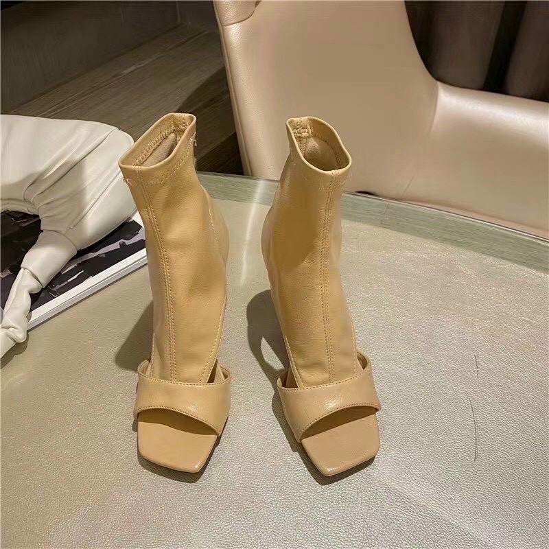 (hình thật) Boot hở mũi khoét eo