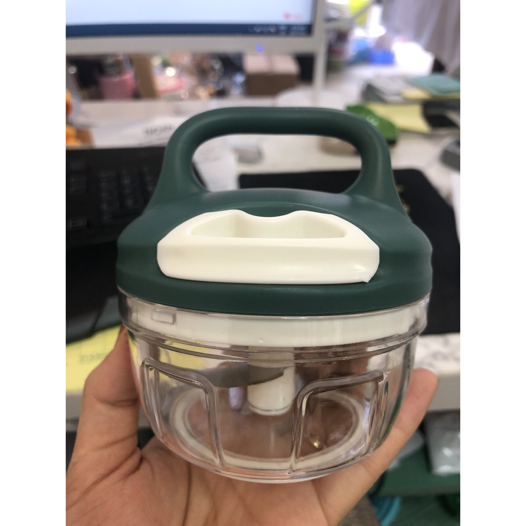 Dụng cụ xay tỏi ớt mini bằng tay Mini Food Chopper kéo dây, máy xay thịt thực phẩm loại đẹp dày dặn giá rẻ