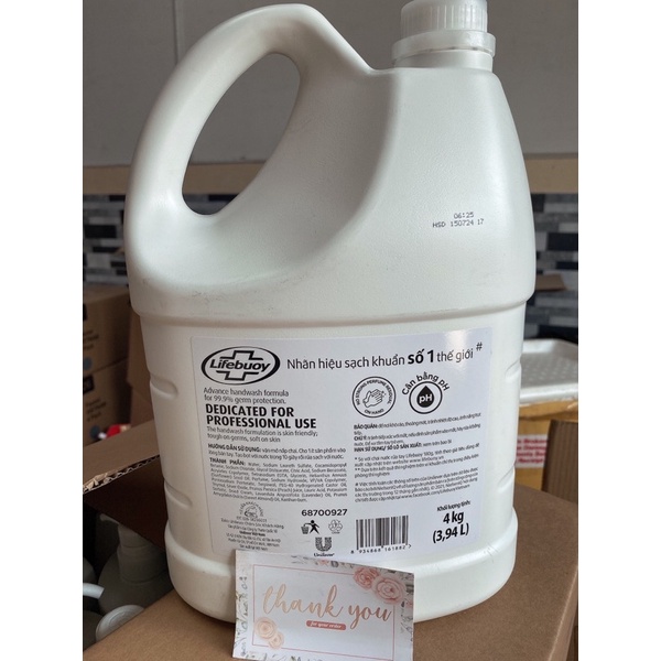 ((MỚI)) Nước rửa tay can Lifebouy  4kg bảo vệ vượt trội( can tiết kiệm)MẪU MỚI | BigBuy360 - bigbuy360.vn