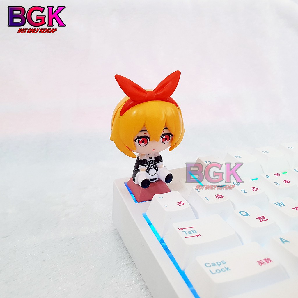 Keycap lẻ hình Nhân Vật  Rem and Ram Anime RE:ZERO Chibi siêu dễ thương