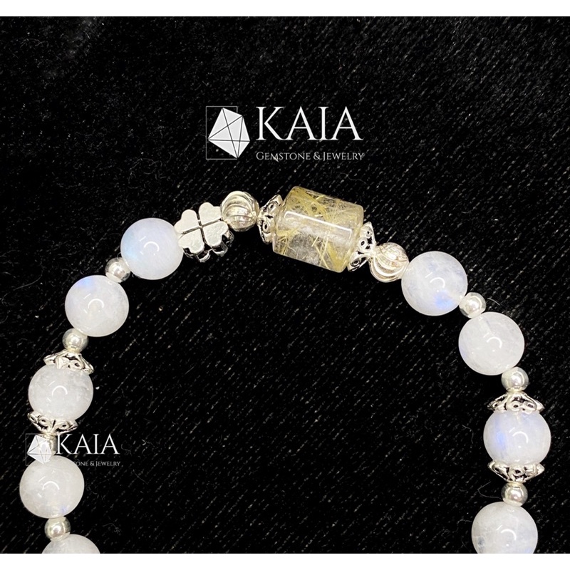 Vòng tay phong thuỷ thiết kế moonstone mix lu thống may mắn bình an - KAIA