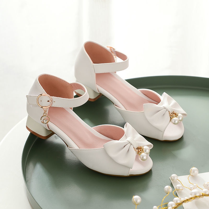 Giày Sandal Cao Gót Thời Trang Mùa Hè Mới Dành Cho Bé Gái 6-8-12 Tuổi