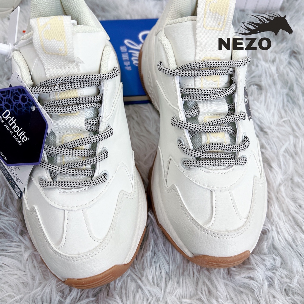 Giày_MLB NY, Giày Sneaker NY Đế Nâu Da Bò Cao Cấp Đế Cao Tăng Chiều Cao Full Box Bill