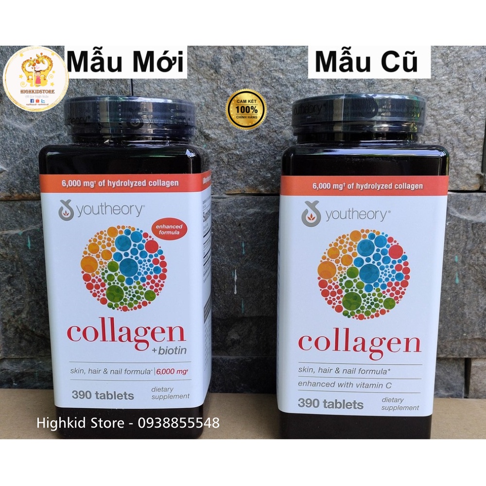 COLLAGEN BIOTIN CỦA YOUTHEORY 390 viên - Mỹ