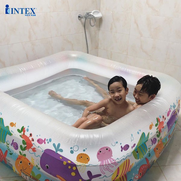 Hồ bơi phao Intex 58485, bể phao người lớn dài 3m, 4-5 bé chơi, an toàn chính hãng, bảo hành 12 tháng