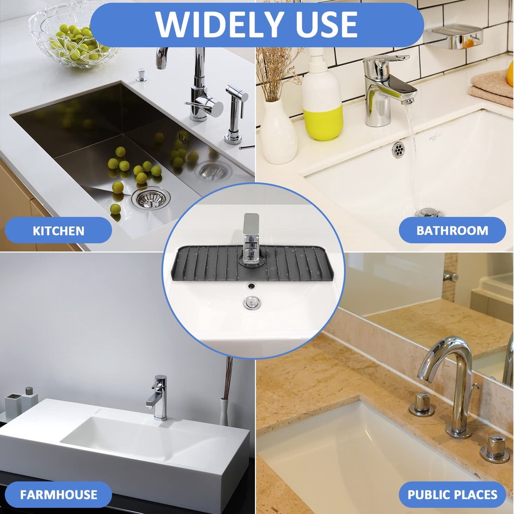 A-LIFE Thảm Silicon Lót Vòi Nước Bồn Rửa Nhà Bếp Chống Văng