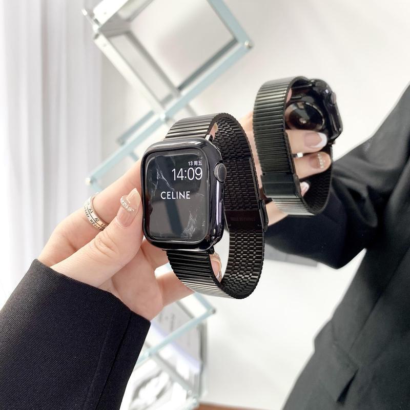 Dây Đeo Bằng Thép Không Gỉ + Tpu Bảo Vệ Cho iwatch series 7 6 5 4 3 2 1SE