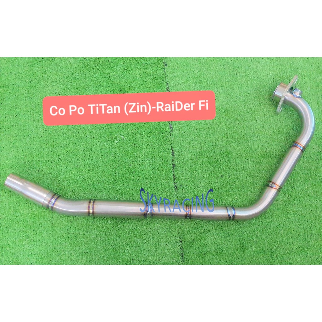 Cổ pô titan 100% gắn pô zin cho xe Raider Fi