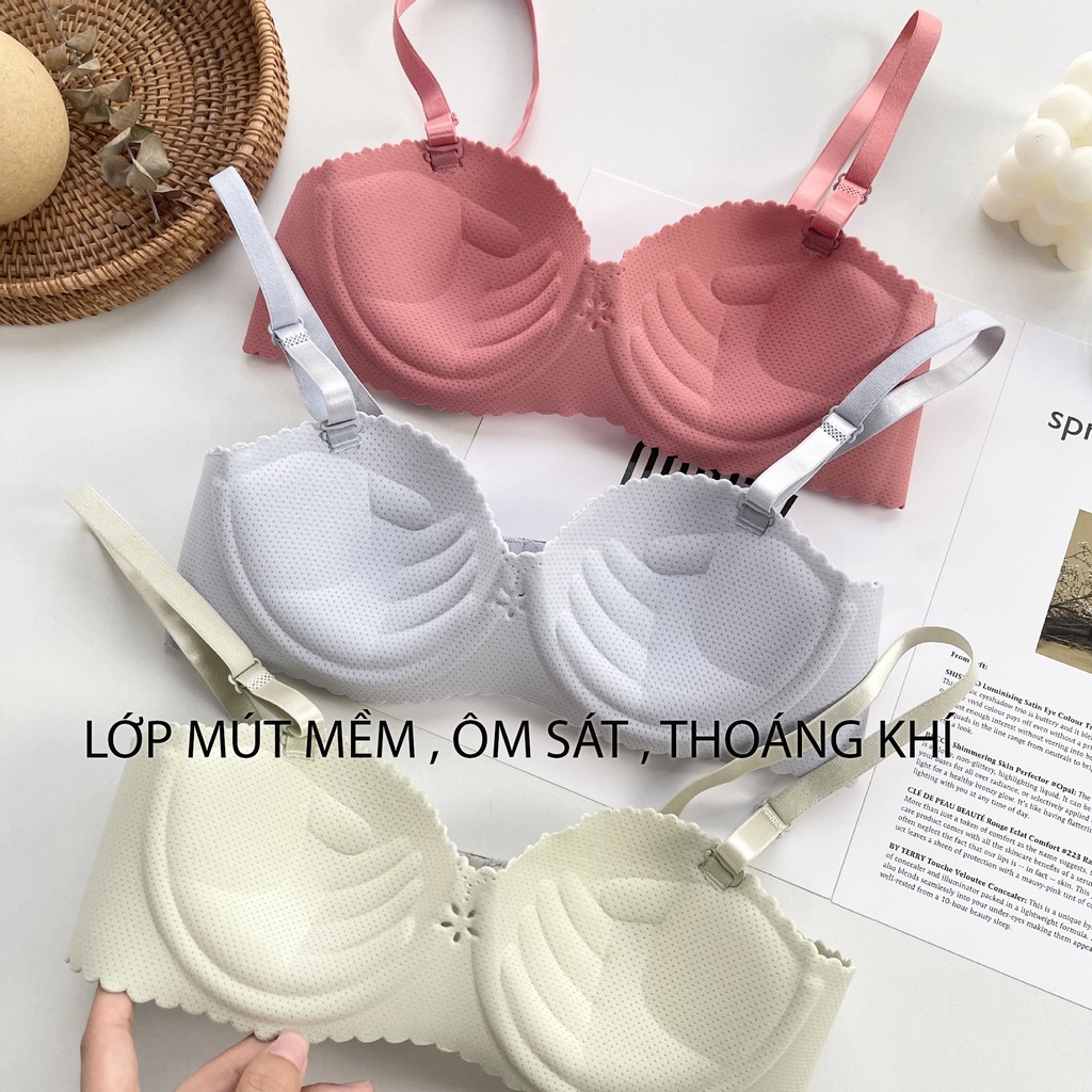 Áo lót nữ không gọng 2 dây quả ngang đệm dày mã ANM-30