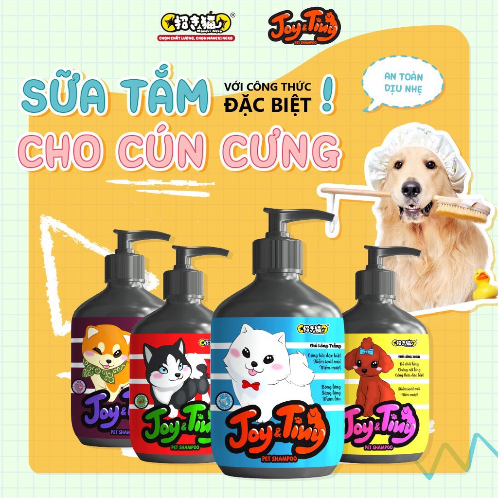 sữa tắm JOY &amp; TINY 500ml dành cho từng dòng chó