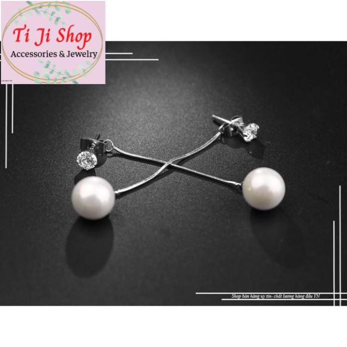 BÔNG TAI NỮ INOX TÒN TEN NG.ỌC TRAI SANG TRỌNG