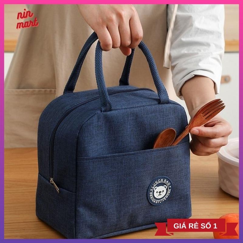 Túi giữ nhiệt đựng hộp cơm xinh bền lớp bạc dày dễ vệ sinh quai xách túi phụ tiện lợi rẻ mà đẹp