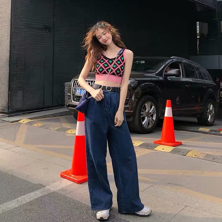 Áo Hai Dây Dệt Kim Phong Cách Hàn Quốc Trẻ Trung Dành Cho Nữ