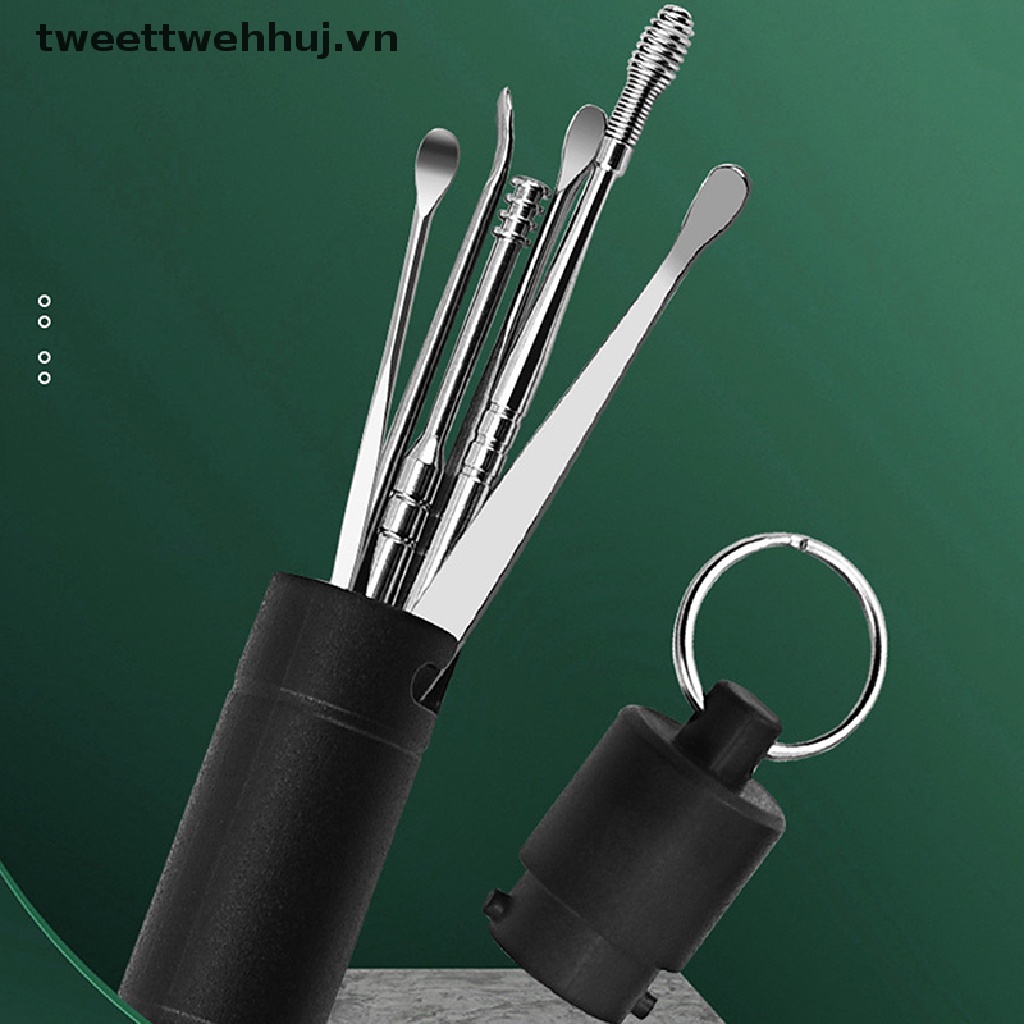 Set 1 / 6 Dụng Cụ Lấy Ráy Tai Bằng Thép Không Gỉ