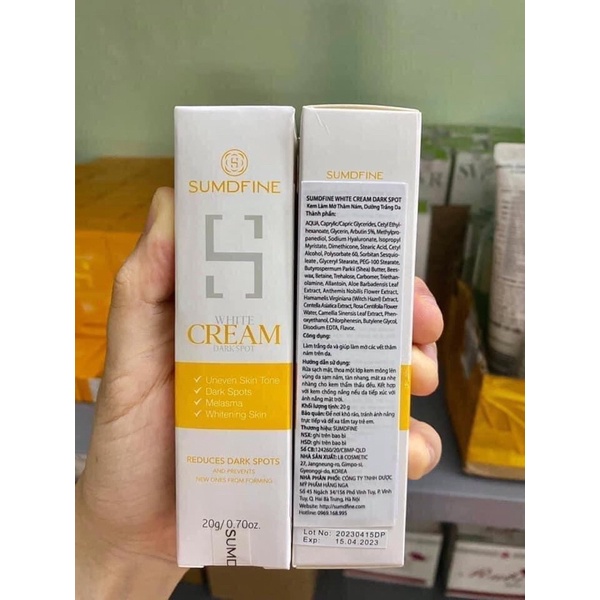 Kem Mờ Nám Trắng Da Sumdfine White Cream