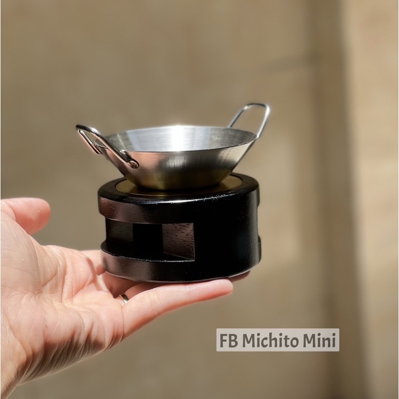 Bếp nến - Bếp nấu ăn mini - Hinh tròn mặt kim loại hoa văn